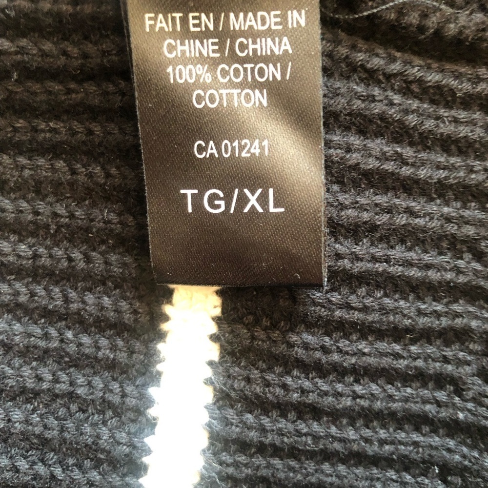 Coastal Marine Chunky Knit Black and White Striped Cotton Sweater XL - Picture 10 of 10